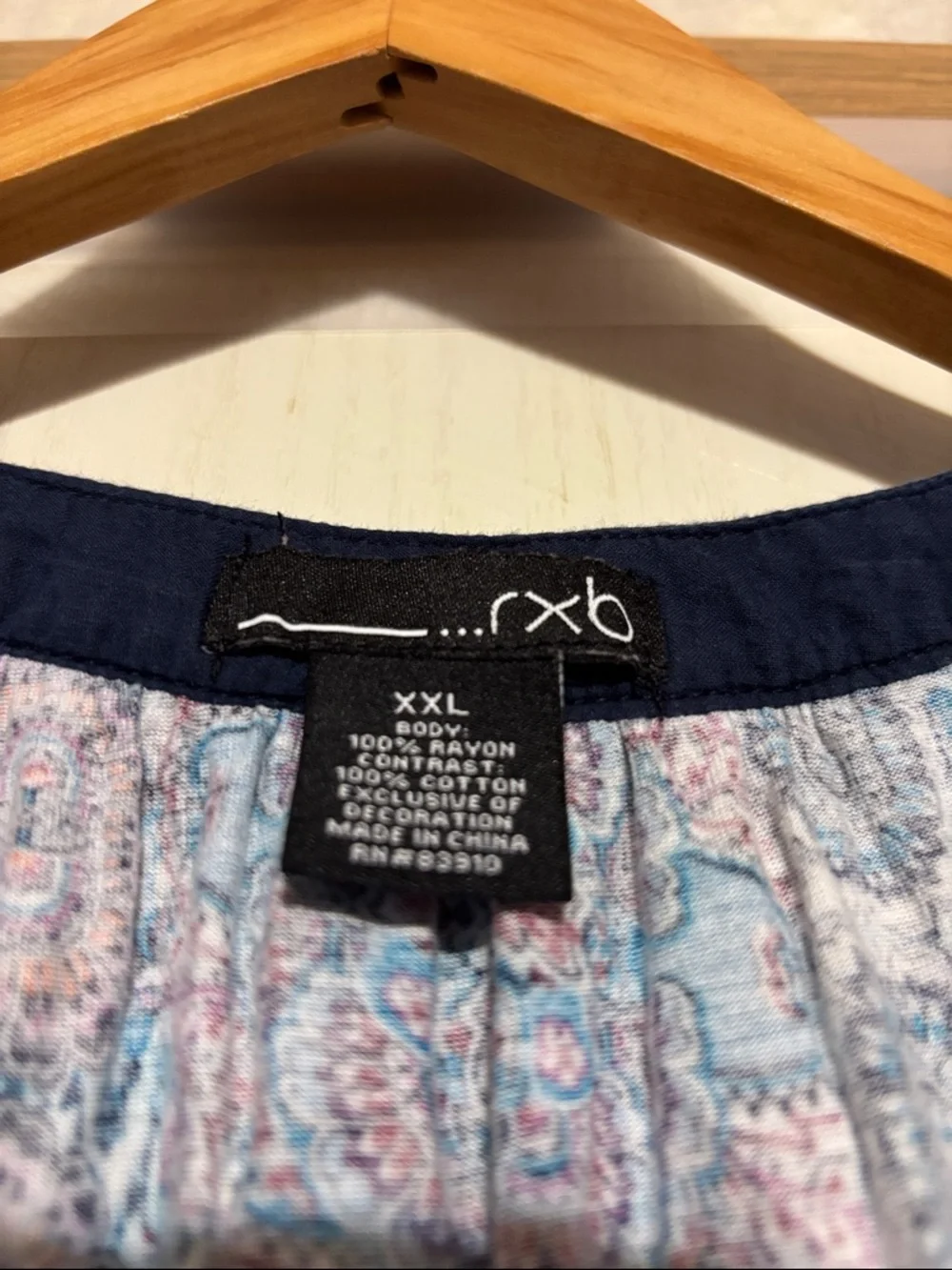 RXB Navy, Pink & Blue Sleeveless Printed Tunic‎